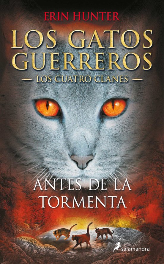 Portada de gatos guerreros los cuatro clanes  iv: antes de la tormenta