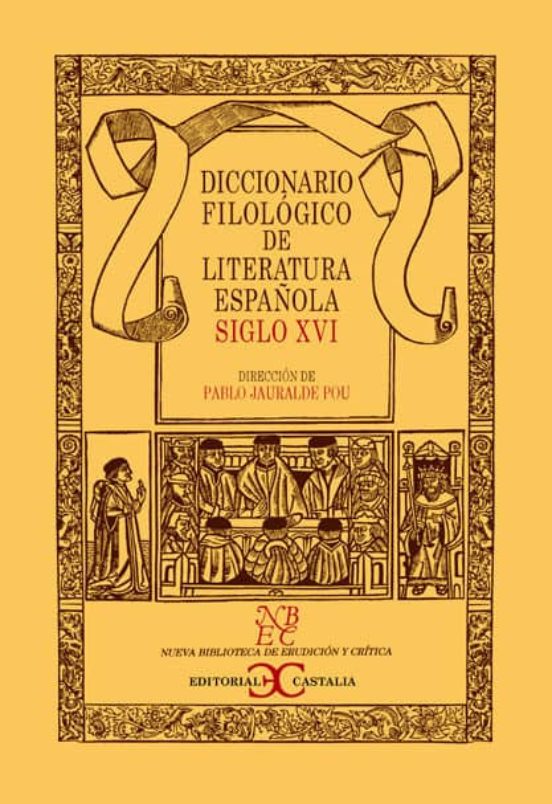 Portada de diccionario filologico de literatura española siglo xvi