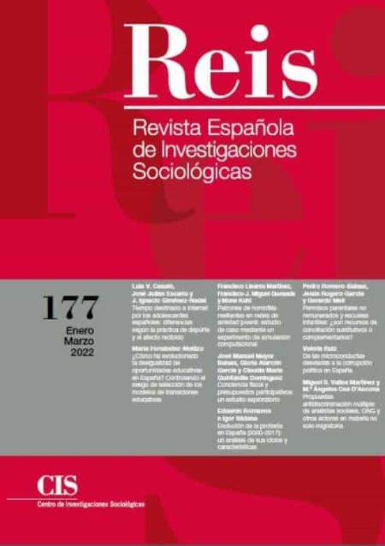 Portada de reis. revista española de investigaciones sociologicas nº 177