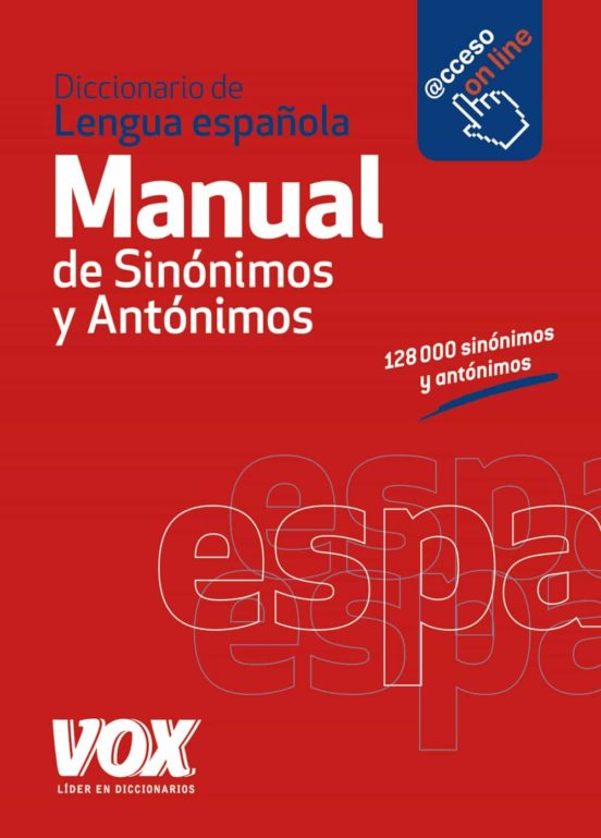 Portada de manual de sinonimos y antonimos de la lengua española