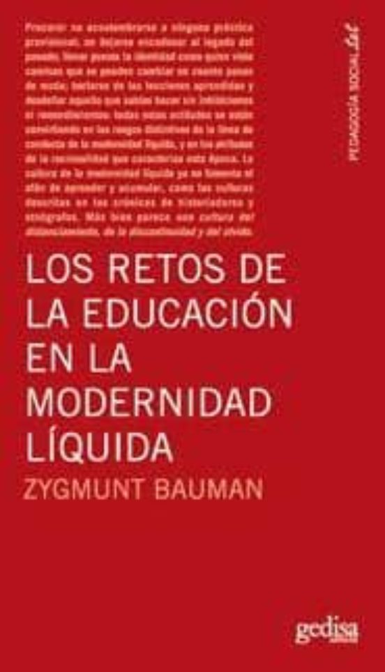 Portada de los retos de la educacion en la modernidad liquida